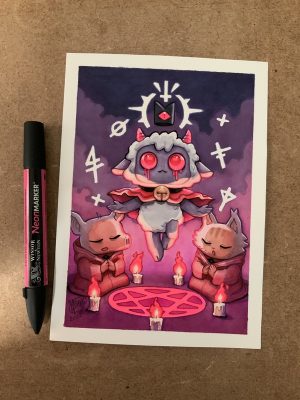 final artwork of the cult of the lamb tribute